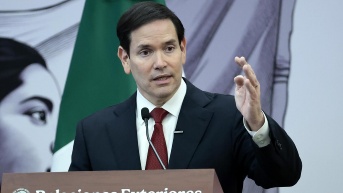 El secretario de Estado de Estados Unidos, Marco Rubio, en una rueda de prensa en México. (EFE)