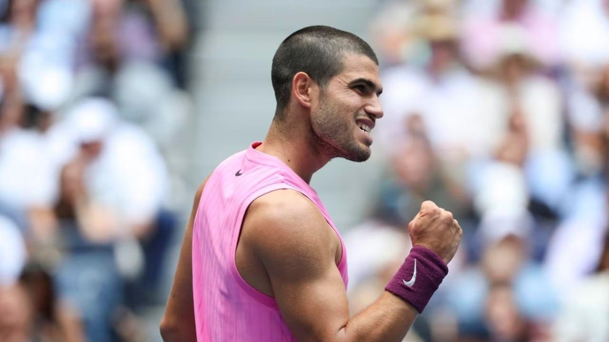 Carlos Alcaraz, celebrando su triunfo. (US Open)