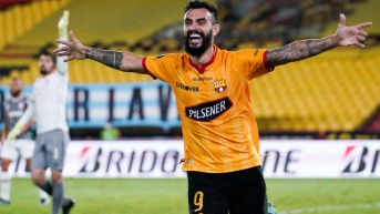 Gonzalo Mastriani celebra un gol cuando era jugador de Barcelona SC (Foto: Internet)