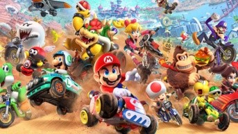 Fotografía oficial del poster de lanzamiento de la nueva entrega de Mario Kart, el popular videojuego de Nintendo. (Nintendo)