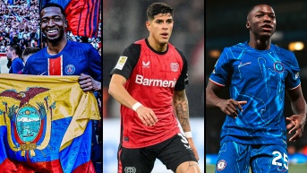 Archivo Willian Pacho, Piero Hincapié y Moisés Caicedo. (Composición)