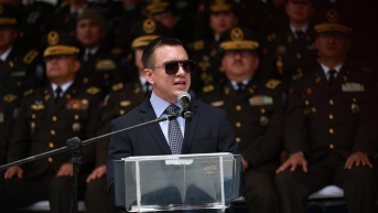 Incorporación de nuevos policías en Tambillo, Pichincha. (Foto: Presidencia de la República)