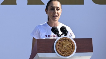 Imagen de archivo de la presidenta de México, Claudia Sheinbaum. (Yuri Cortéz / AFP)