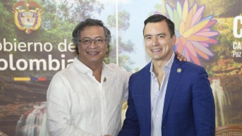 Los presidentes Gustavo Petro (Colombia) y Daniel Noboa (Ecuador). (Internet)