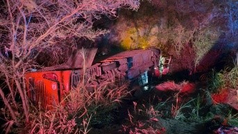 Un bus se siniestró durante el feriado  de Semana Santa. (Cortesía del ECU 911)
