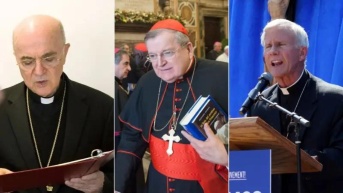 El exarzobispo Carlo Maria Viganò, el cardenal retirado Raymond Leo Burke y el exobispo Joseph E. Strickland fueron de los mayores opositores a Francisco dentro de la Iglesia. (Internet)