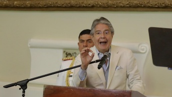 Guillermo Lasso en su rol de Presidente de la República en agosto de 2023 en Guayaquil. (API)