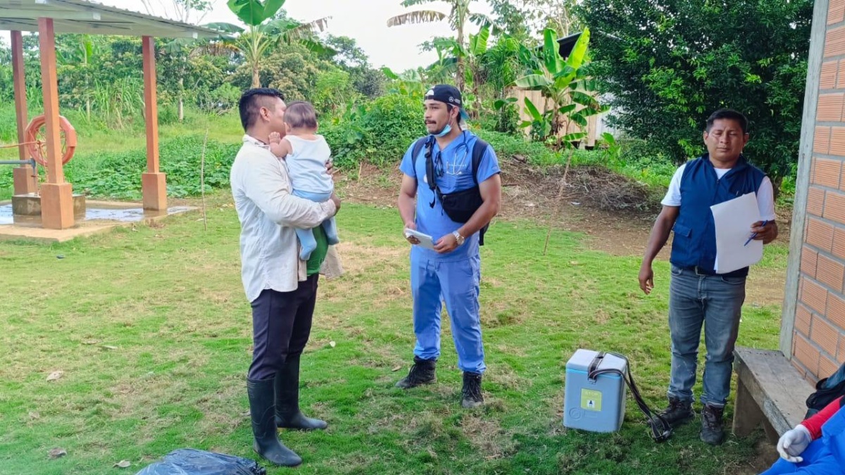 Las brigadas médicas que brindan asistencia a los pacientes en Taisha. (Cortesía del Ministerio de Salud  Pública)