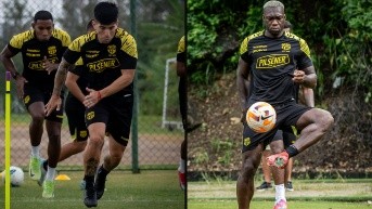 Braian Oyola y Felipe Caicedo. (Barcelona SC)