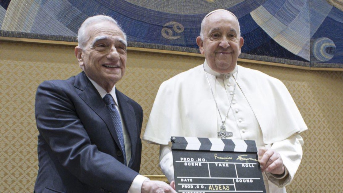 Fotografía del cineasta Martin Scorsese junto al Papa Francisco. (Internet)