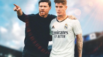 Xabi Alonso y Piero Hincapié. (Archivo)