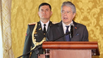 Guillermo Lasso en la Presidencia de la República en una foto del 16 de junio de 2023. (API)