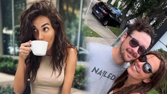 La flaca Guerrero con una tasa de café y con su esposo. (Foto: Instagram María Teresa Guerrero)