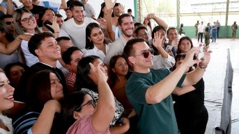 El 23 de enero de 2025, en Portoviejo. El presidente Noboa hizo la socialización de Jóvenes en Acción. (Presidencia de la República)