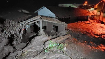 Una de las viviendas afectadas en Quilanga, provincia de Loja. (Secretaría de Gestión de Riesgos)