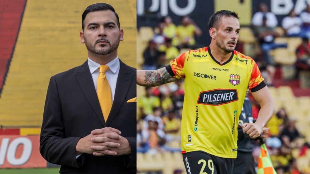 Antonio Álvarez y Octavio Rivero tuvieron un cruce antes de la pretemporada de barcelona SC. (API)