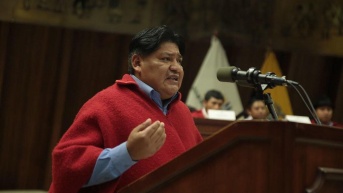 Imagen de archivo del exasambleísta Peter Calo, durante la presentación del proyecto de Ley de transporte comunitario, en 2022. (Flickr Asamblea Nacional)