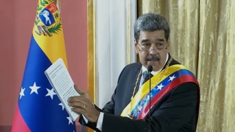 Nicolás Maduro juró como presidente de Venezuela este viernes 10 de enero de 2025. (Captura de pantalla de Venezolana de Televisión.)
