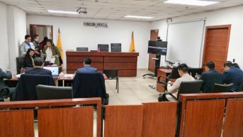 La sala de audiencias en donde se iba a realizar la audiencia del Caso Nene. (Cortesía de Fiscalía)