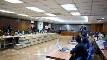 La audiencia en la Corte Nacional de Justicia, en Quito. (Cortesía de Fiscalía)