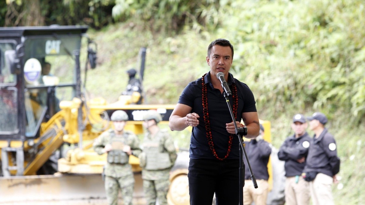 El presidente Daniel Noboa durante un evento en Napo el 29 de enero de 2025 (Flickr)