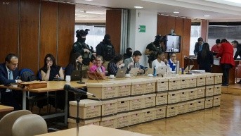 Imagen de archivo de la audiencia de testimonio anticipado en el caso Purga, en la Corte Nacional de Justicia. (API)