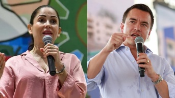 Luisa González y Daniel Noboa competirán en segunda vuelta electoral en abril de 2025. (Composición)