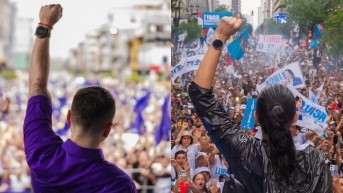 Daniel Noboa y Luisa González en campaña. (Composición: Ecuavisa)