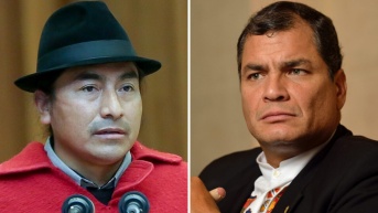 Leonidas Iza y Rafael Correa. (Fotos: Internet)