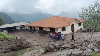 En el cantón Girón, Azuay, hubo un deslizamiento de tierra el pasado 13 de febrero. (SNGR)