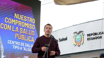 Imagen de Daniel Noboa, presidente del Ecuador, en Santo Domingo el 20 de febrero (Presidencia de la República)