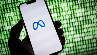 Imagen referencial del logo de Meta. (AFP)