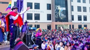 Imagen de archivo de Leonidas Iza, durante la campaña. (Cuenta X)