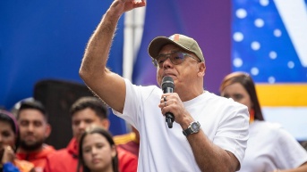 El presidente del Parlamento y jefe negociador del chavismo, Jorge Rodríguez. (Ronald Pena R / EFE)
