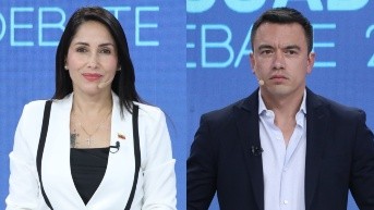 Debate presidencial entre Daniel Noboa y Luisa González en la segunda vuelta electoral de marzo 2025. (Flickr CNE)