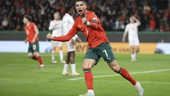 Cristiano Ronaldo celebrando su gol. (EFE)