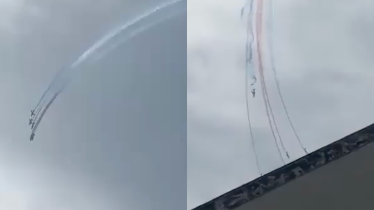 Accidente de dos aviones militares durante un ensayo en Francia (Foto: Internet)