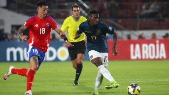 Darwin Mina contra Chile. (AFP)