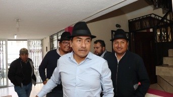 Leonidas Iza en un Consejo Político de Pachakutik (API)