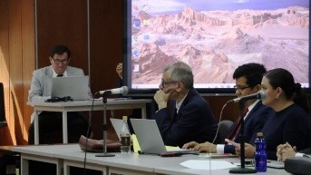 Glas en la sala de la Corte Naciona Justicia, en el octavo piso. (API)