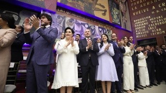 Ministros de Daniel Noboa en la posesión de Daniel Noboa. (Flickr Asamblea)