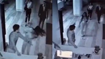 Momento en el que Juan Carlos Izquierdo agrede a Naomi Arcentales. (Capturas)