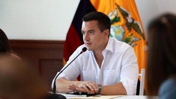Imagen de Daniel Noboa, presidente de Ecuador, en una sesión de gabinete en Guayaquil. (Presidencia de la República)
