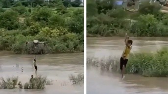 Agricultor salvó a dos niños con dron (Internet)