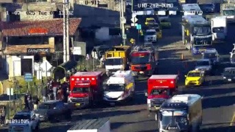 La zona en donde ocurrió el siniestro de tránsito en Tambillo. (Cortesía del ECU 911)