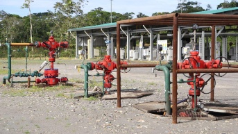 Una instalación petrolera en Orellana. (Ministerio de Energía)
