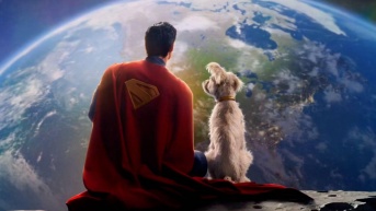 Momento de la nueva película de Superman donde está con su perrito Krypto (Foto de DC)