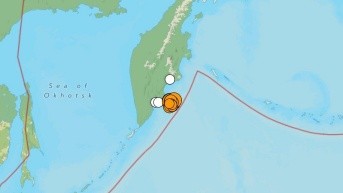Mapa con el lugar del sismo en Rusia. (Foto: Internet)