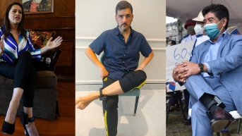 Paola Pabón, Aquiles Álvarez y Jorge Yunda con grillete electrónico. (Arte: Liz Rivera)