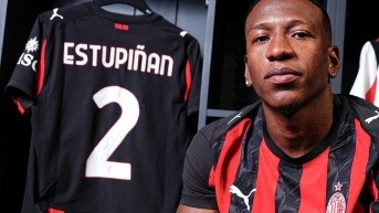 Pervis Estupiñán en las primeras imágenes compartidas por su nuevo club, el AC Milan.
